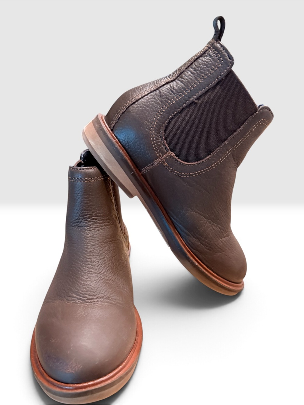 Zara Marron Leather Chelsea Boots